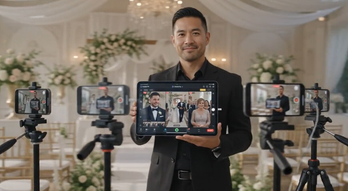 LivCast Go multi-camera wedding production